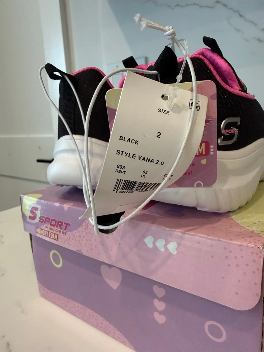 NWT S Sport by Skechers Kids’ Vana Sneakers - Black